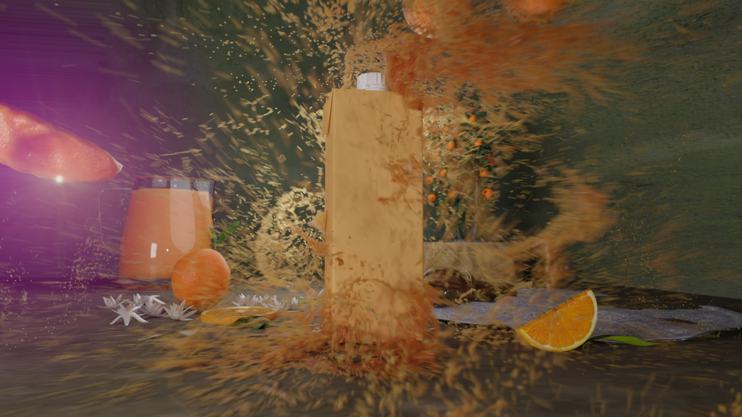 Hero Render of Orange Juice Product